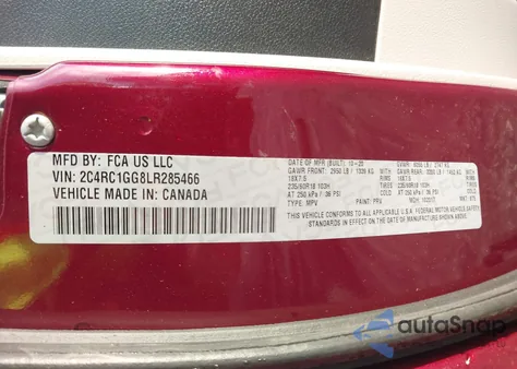 2020 Chrysler Pacifica Limited from USA, damaged, VIN 2C4RC1GG8LR285466